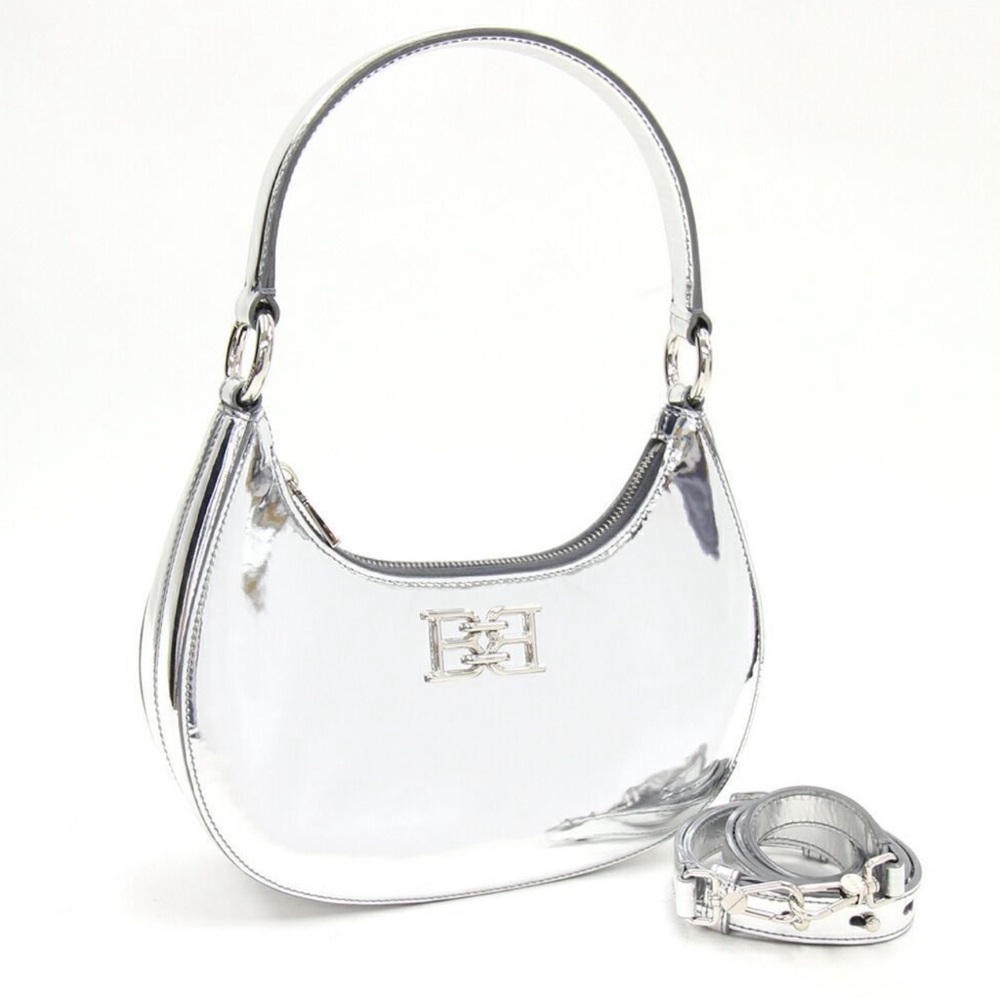 Bally Luxury Brand Metallic Silver Shoulder Bag